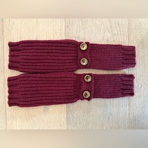 Marc By Marc Jacobs Deep Red Knit Fingerless Gloves